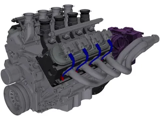 Chevrolet LS1 Engine 3D Model preview
