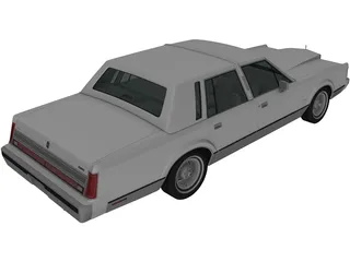 Lincoln Town Car (1989) 3D Model preview