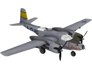 Douglas A-26 Invader 3D Model preview