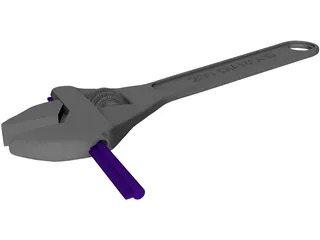 Adjustable Wrench 3D Model preview