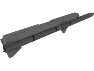 AIM-120 AMRAAM Missile 3D Model preview