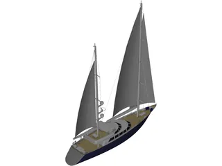 Yacht 3D Model preview