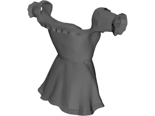 Woman Dress 3D Model preview