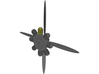 Radial Engine Model 3D Model preview