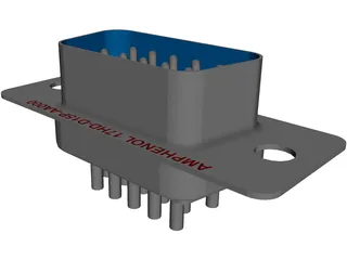 D-Sub 9 Connector 3D Model preview
