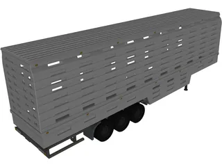 Trailer Livestock 3D Model preview