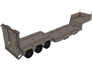 Trailer Heavy Equipment 3D Model preview