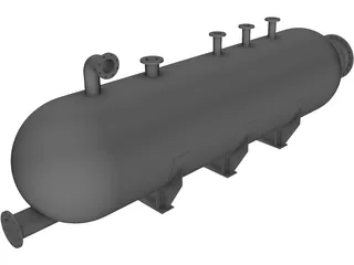 Cylindrical gas pressure vessel 3D Model preview