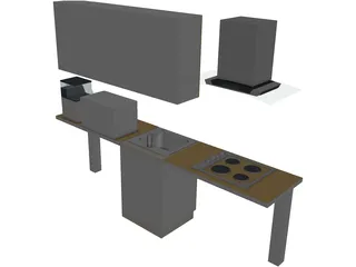 Kitchen Lineal 3D Model preview