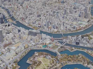 Osaka City, Japan (2021) 3D Model preview