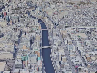 Fukuoka City, Japan (2023) 3D Model preview