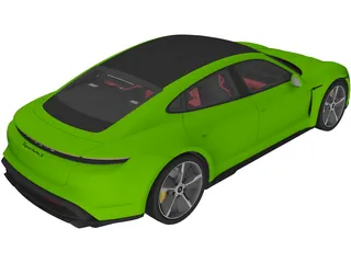 Porsche Taycan Turbo S (2023) 3D Model preview