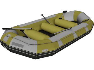 Rafting Boat 3D Model preview