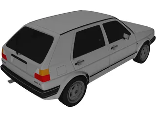 Volkswagen Golf GL (1990) 3D Model preview
