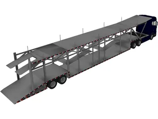 Scania Car Carrier Trailer 3D Model preview