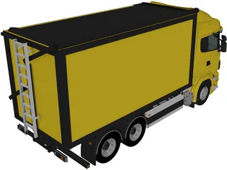 Scania R730 Box Truck (2010) 3D Model preview