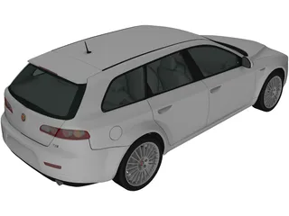 Alfa Romeo 159 Sportwagon (2011) 3D Model preview