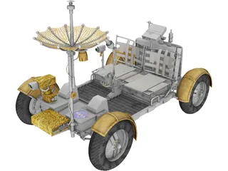 Apollo Lunar Rover Moon Car 3D Model preview