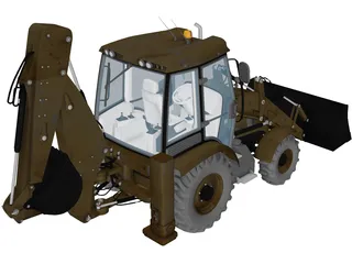 Backhoe Loader 3D Model preview
