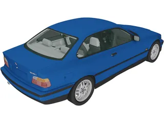 BMW 318i Coupe (1993) 3D Model preview