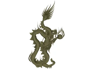Chinese Dragon 3D Model preview