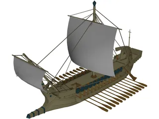 Greek Ship 3D Model preview