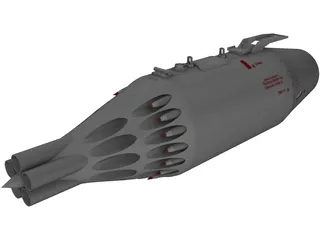 UB-32-57A 57mm Rocket Pod 3D Model preview