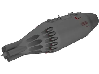 UB-32-57M 57mm Rocket Pod 3D Model preview
