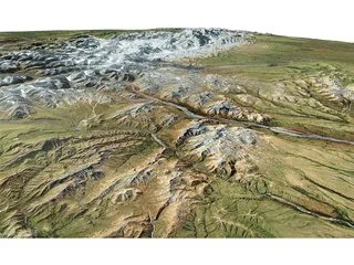Mountains Alaska Range West 3D Model preview