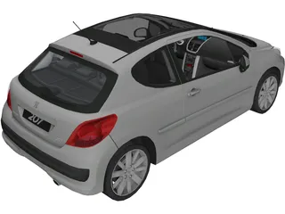 Peugeot 207 3D Model preview