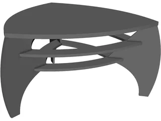 Table with glass 3D Model preview