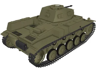 Panzer 2F 3D Model preview