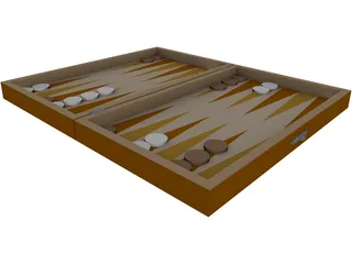 Backgammon Game 3D Model preview