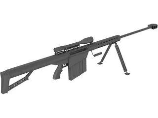 M82A1 Barrett .50 BMG 3D Model preview