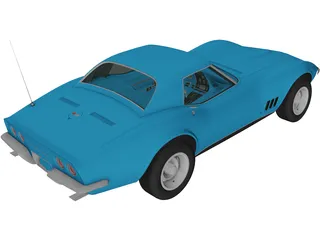 Chevrolet Corvette Convertible (1968) 3D Model preview