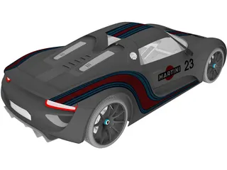 Porsche 918 Spyder Martini (2013) 3D Model preview