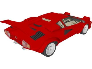 Lamborghini Countach 5000 QV (1985) 3D Model preview