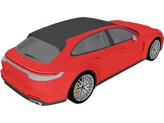 Porsche Panamera Turbo S Sport Turismo (2021) 3D Model preview