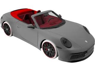 Porsche 911 Carrera Cabriolet (2019) 3D Model preview