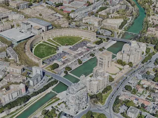 Montpellier City, France (2023) 3D Model preview