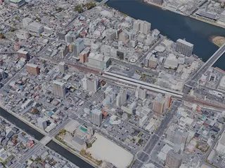 Matsue City, Japan (2023) 3D Model preview