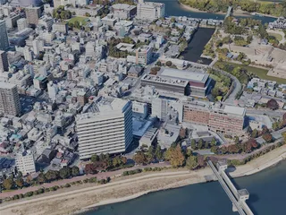 Okayama City, Japan (2023) 3D Model preview