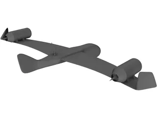 Differential Turbofan UAV Concept 2A7-XP 3D Model preview