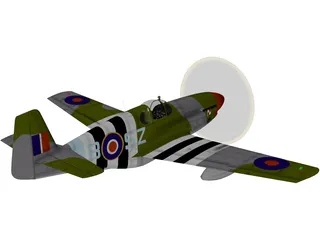 North American Mustang III 3D Model preview