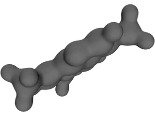 Caffeine Molecule 3D Model preview
