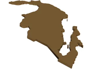 Mexico Map 3D Model preview