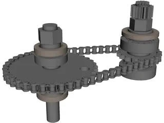 Bison Pullers 2008 Model Tractor Chaincase 3D Model preview