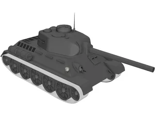 T34 Tank 3D Model preview