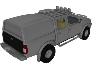 Nissan Navara D22 Double Cab (2002-2005) 3D Model preview