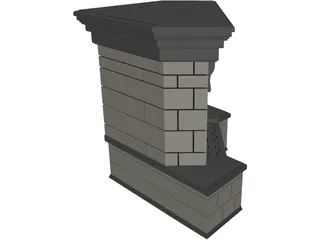 Fireplace Stone 3D Model preview